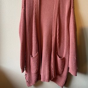 Blush cardigan with lace up side